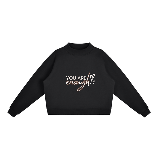 Enough Fleece Mock-Neck Crew Sweatshirt