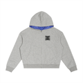 ЭE Contrast Plaid Boxy Zip Hoodie — Heather Gray