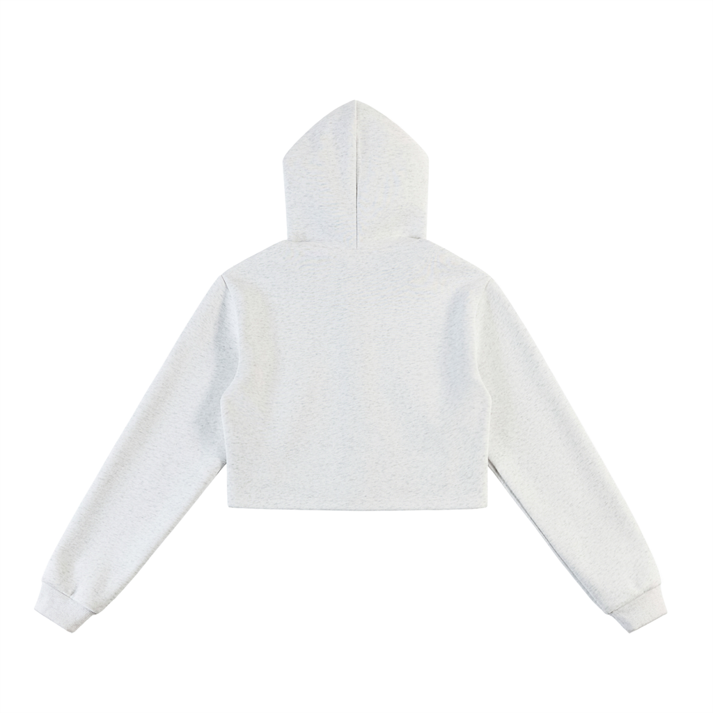 ЭE Signature Crop Zip-Up Hoodie — Flower Gray