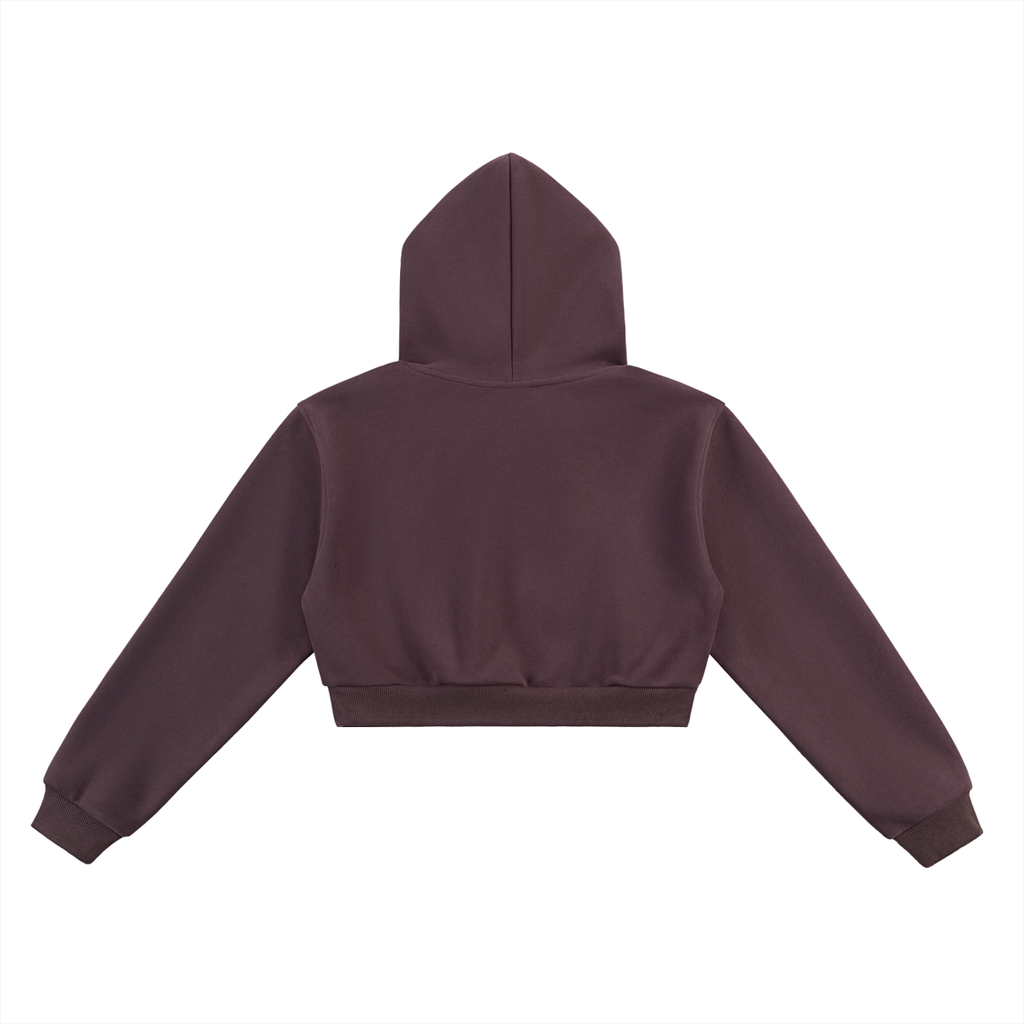 ЭE Signature Crop Hoodie — Dark Reddish Purple