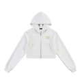 ЭE Signature Crop Zip-Up Hoodie — Flower Gray