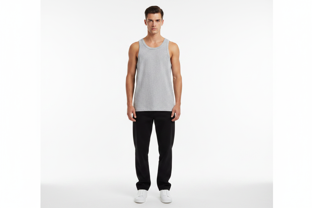 Male Model - Grey Vest Blank Front