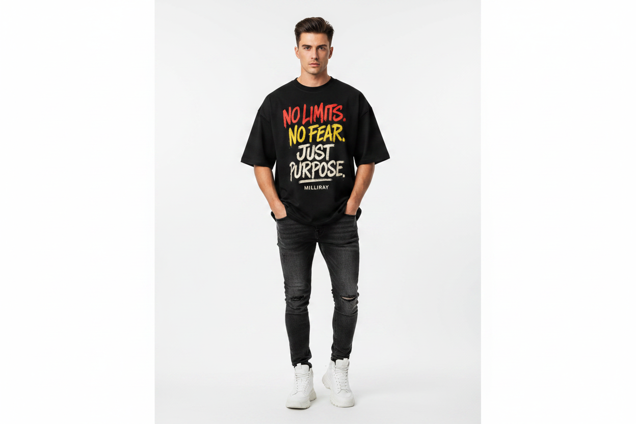 Male Model - No Limits No Fear Just Purpose Tee