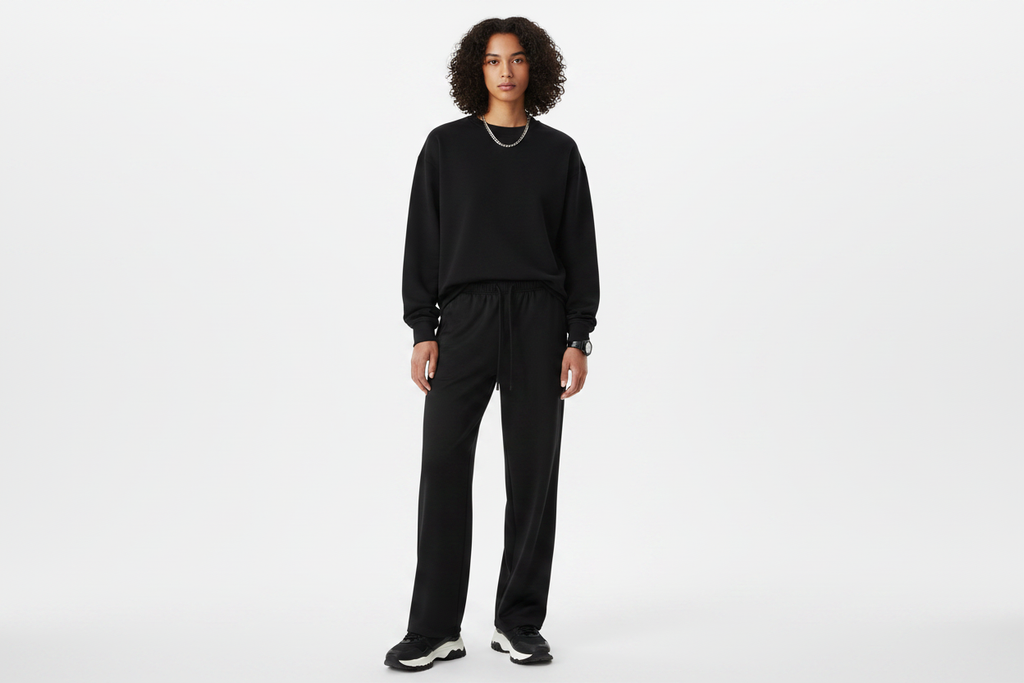 Unisex Model - Black Trousers Drawstring