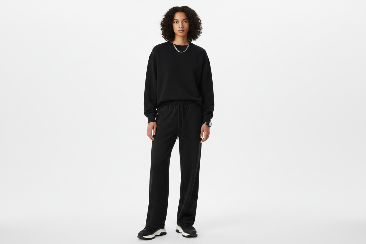 Unisex Model - Black Trousers Drawstring