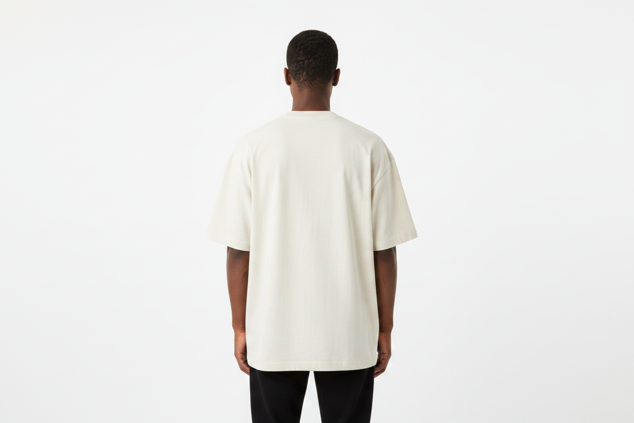 Unisex Model - Cream Offline Is Peace Tee Back