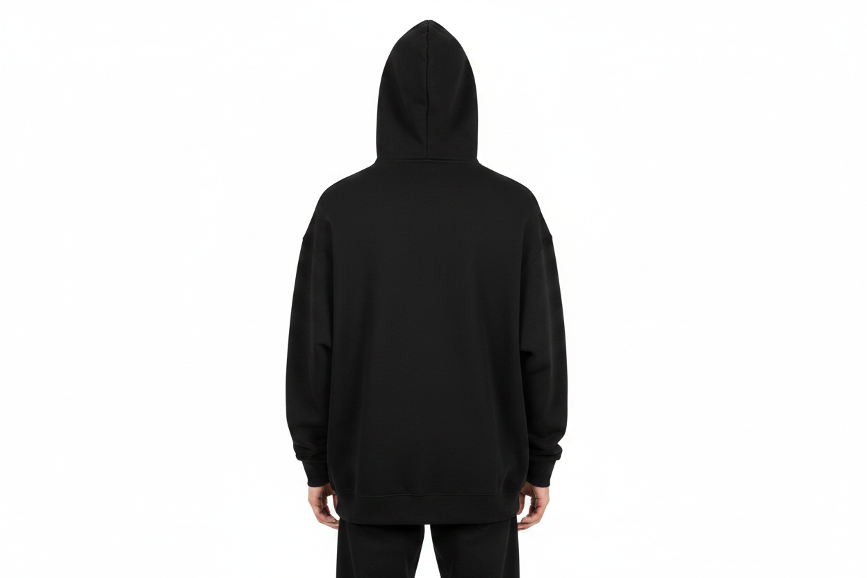 Unisex Model Mockup - Black Hoodie Back