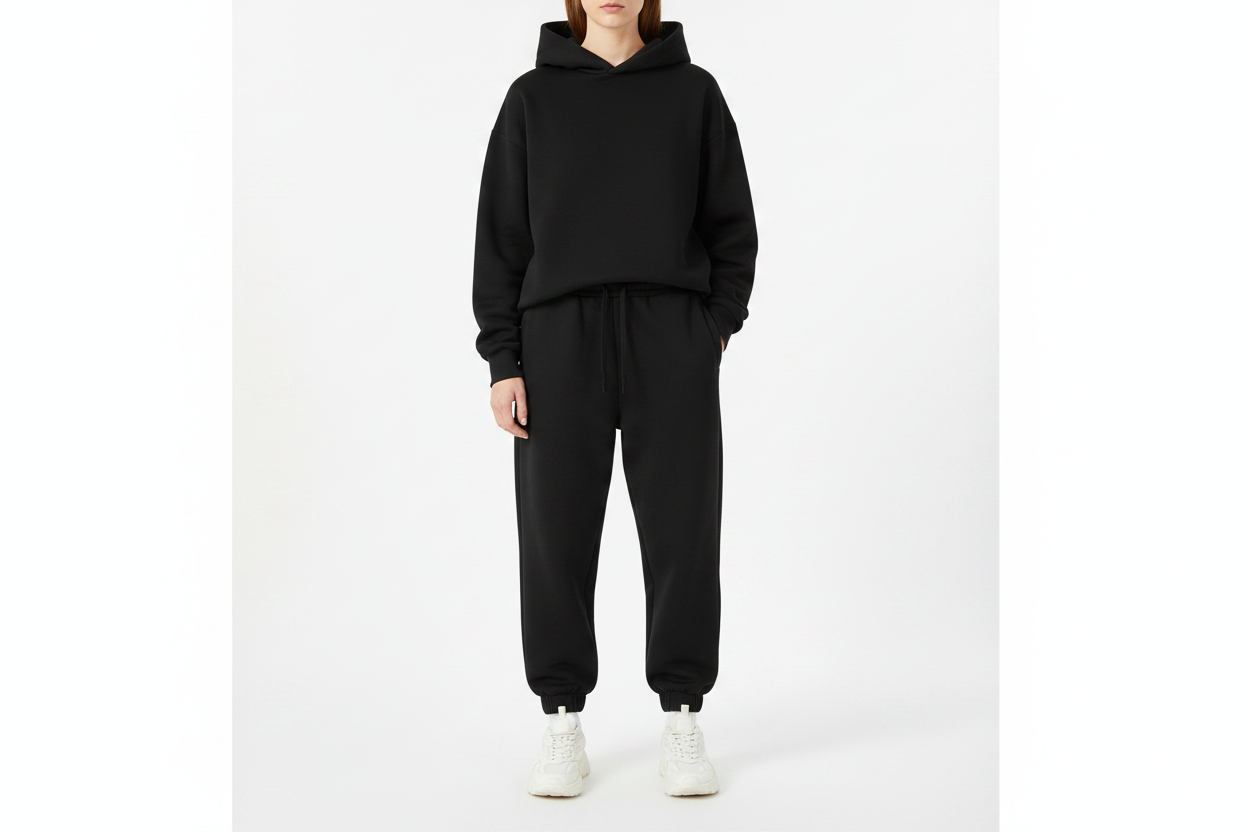 Unisex Model Mockup - Black Joggers