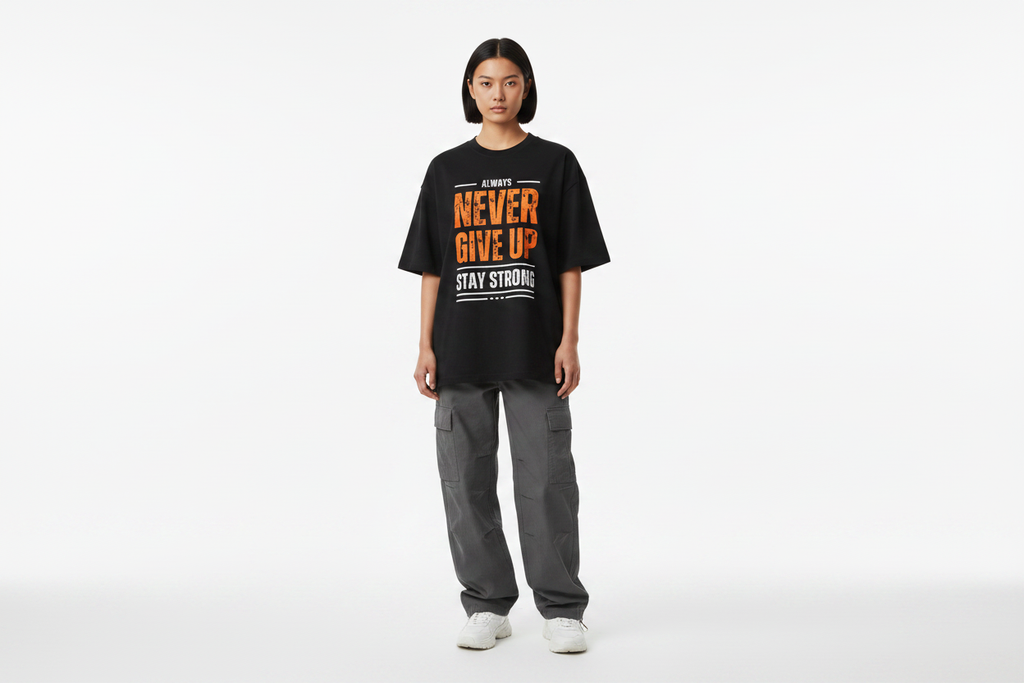 Unisex Model - Never Give Up Tee
