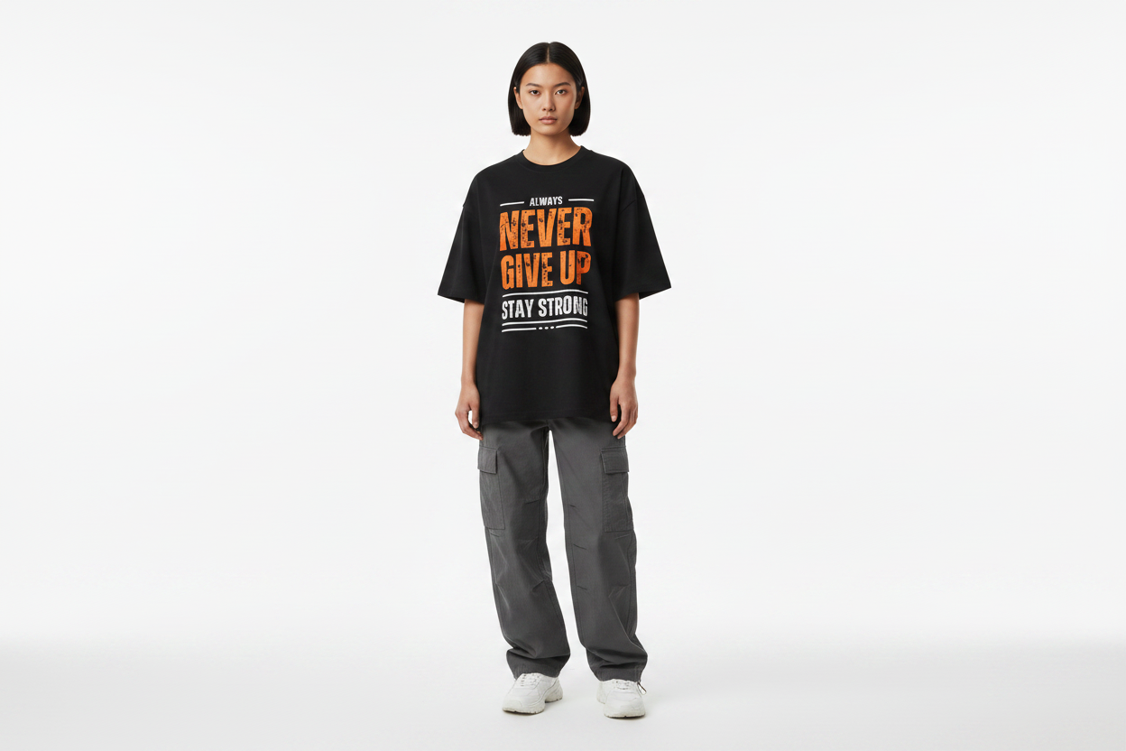 Unisex Model - Never Give Up Tee