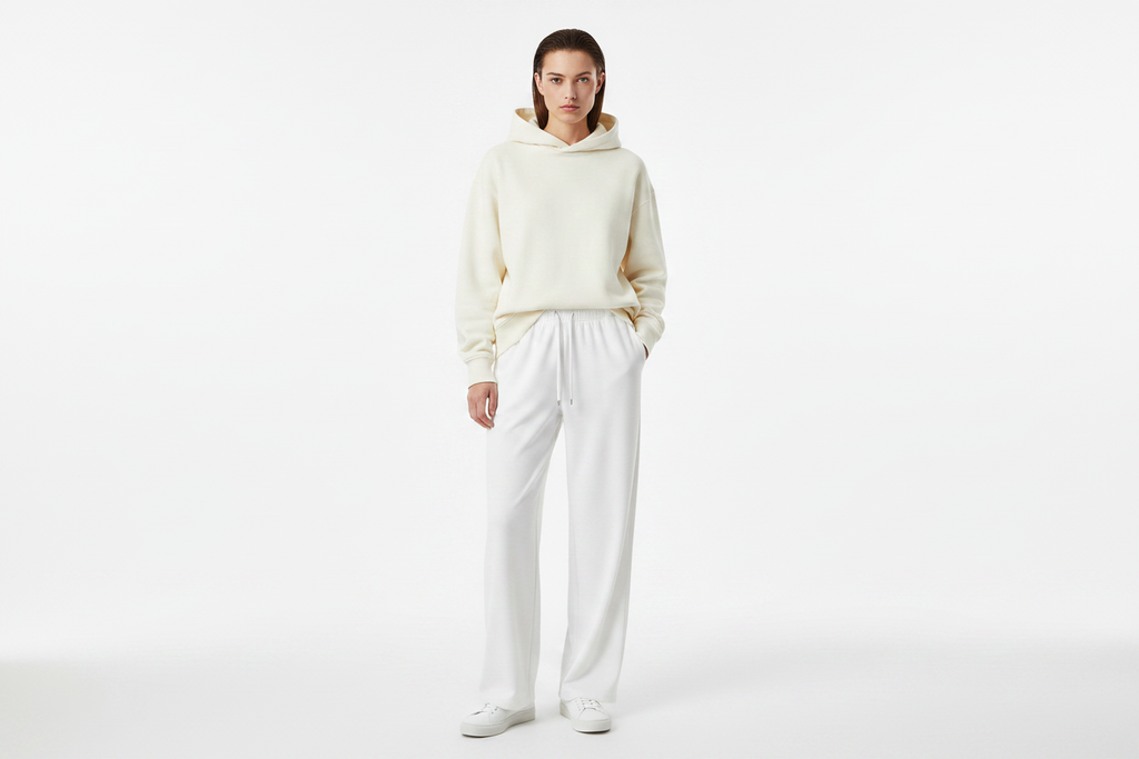 Unisex Model - White Trousers