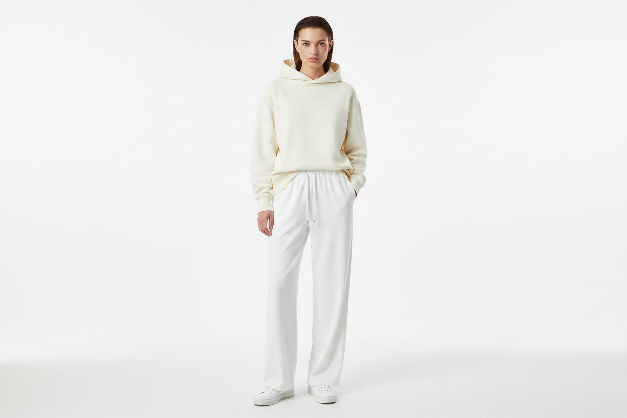 Unisex Model - White Trousers