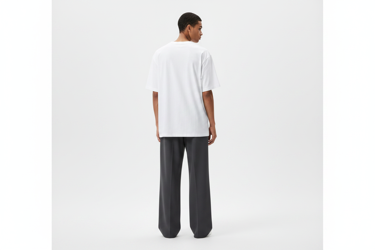 Unisex Model - Wide Leg Trousers Back