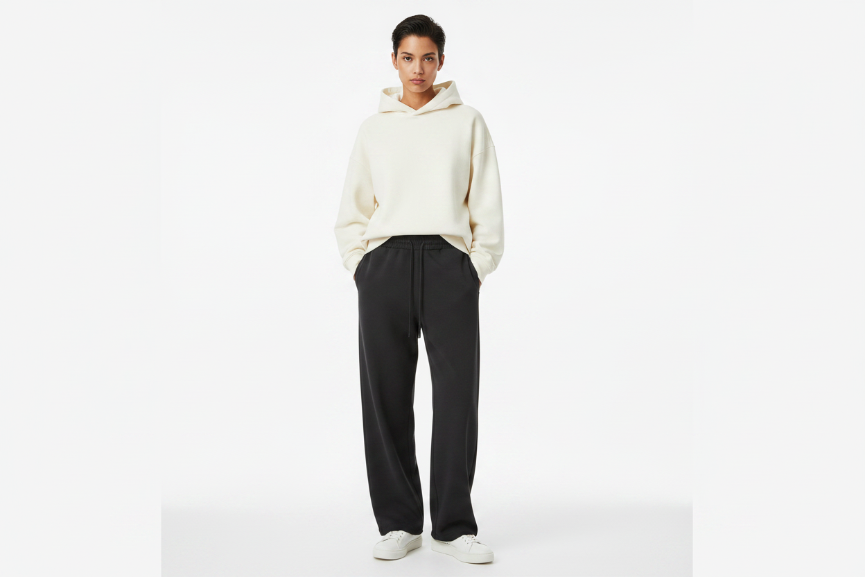 Unisex Model - Wide Leg Trousers Front