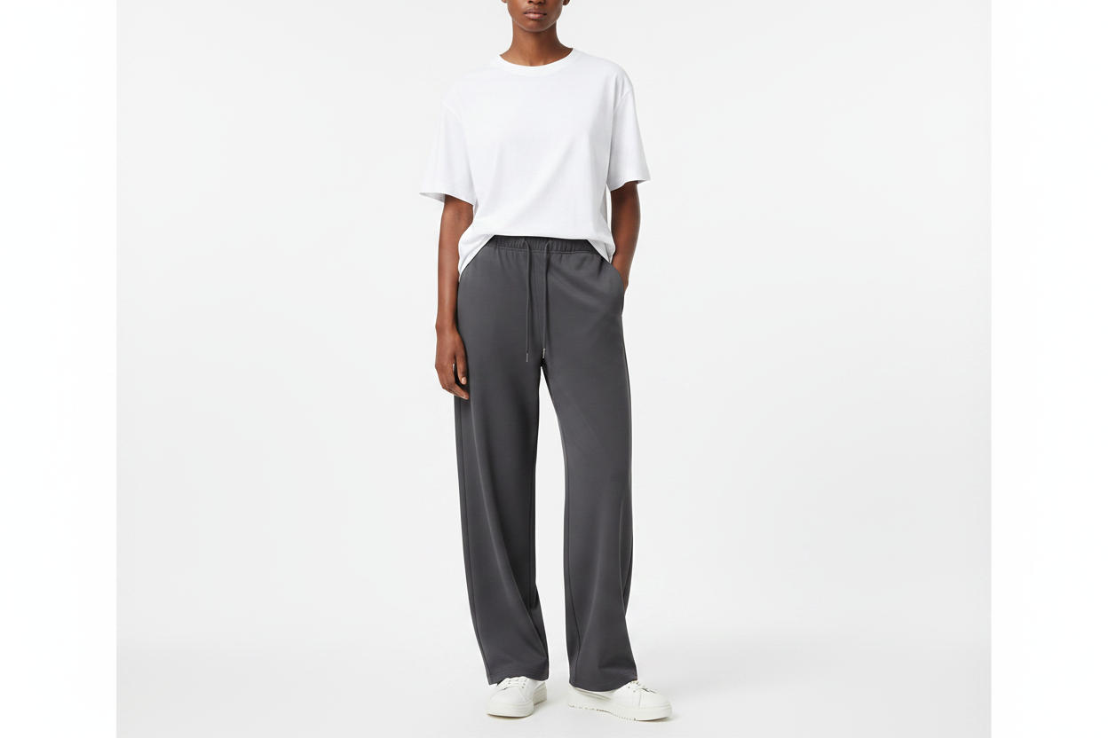 Unisex Model - Wide Leg Trousers Front